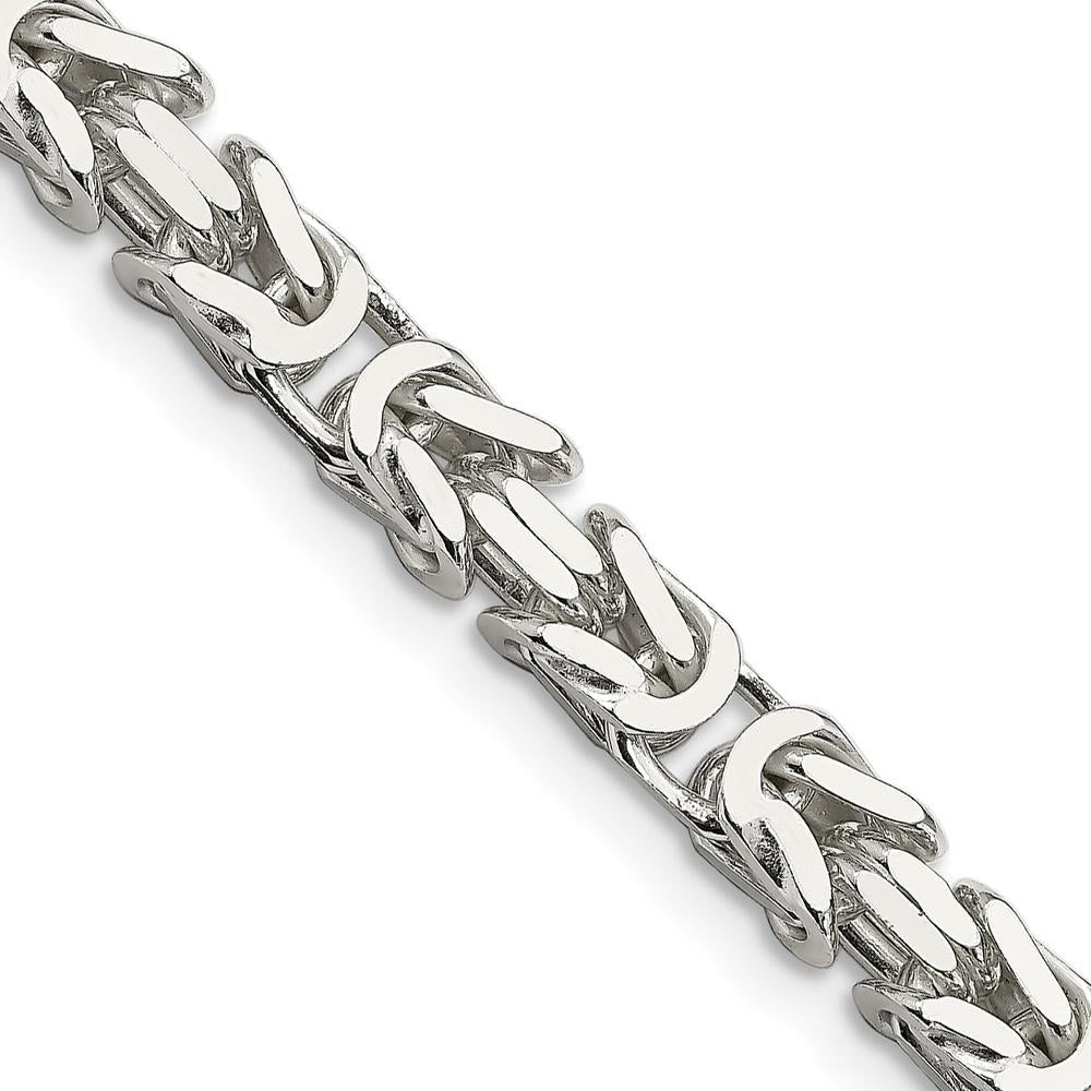 Sterling Silver 6mm Byzantine Chain Necklace - 26 Inches, Polished Finish by Lumare Gioia