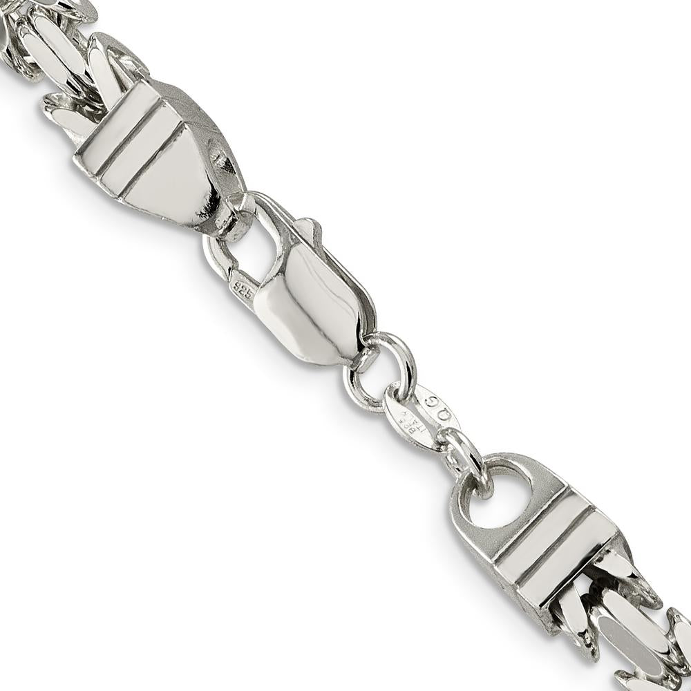 Sterling Silver 6mm Byzantine Chain Necklace - 26 Inches, Polished Finish by Lumare Gioia