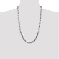 Sterling Silver 6mm Byzantine Chain Necklace - 26 Inches, Polished Finish by Lumare Gioia