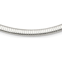 Sterling Silver 6mm Cubetto Omega Chain Necklace - Polished Finish, 18" Length by Lumare Gioia