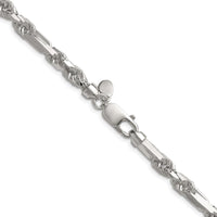 Sterling Silver 6mm Diamond-Cut Figarope Chain - 26" Length by Lumare Gioia