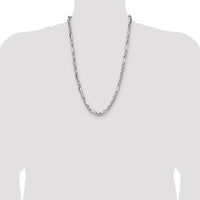 Sterling Silver 6mm Diamond-Cut Figarope Chain - 26" Length by Lumare Gioia