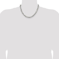 Sterling Silver 6mm Diamond-Cut Figarope Chain Necklace - 18 Inches by Lumare Gioia