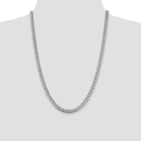 Sterling Silver 6mm Domed Curb Chain Necklace with Diamond-Cut Side Detailing - 24 Inches by Lumare Gioia