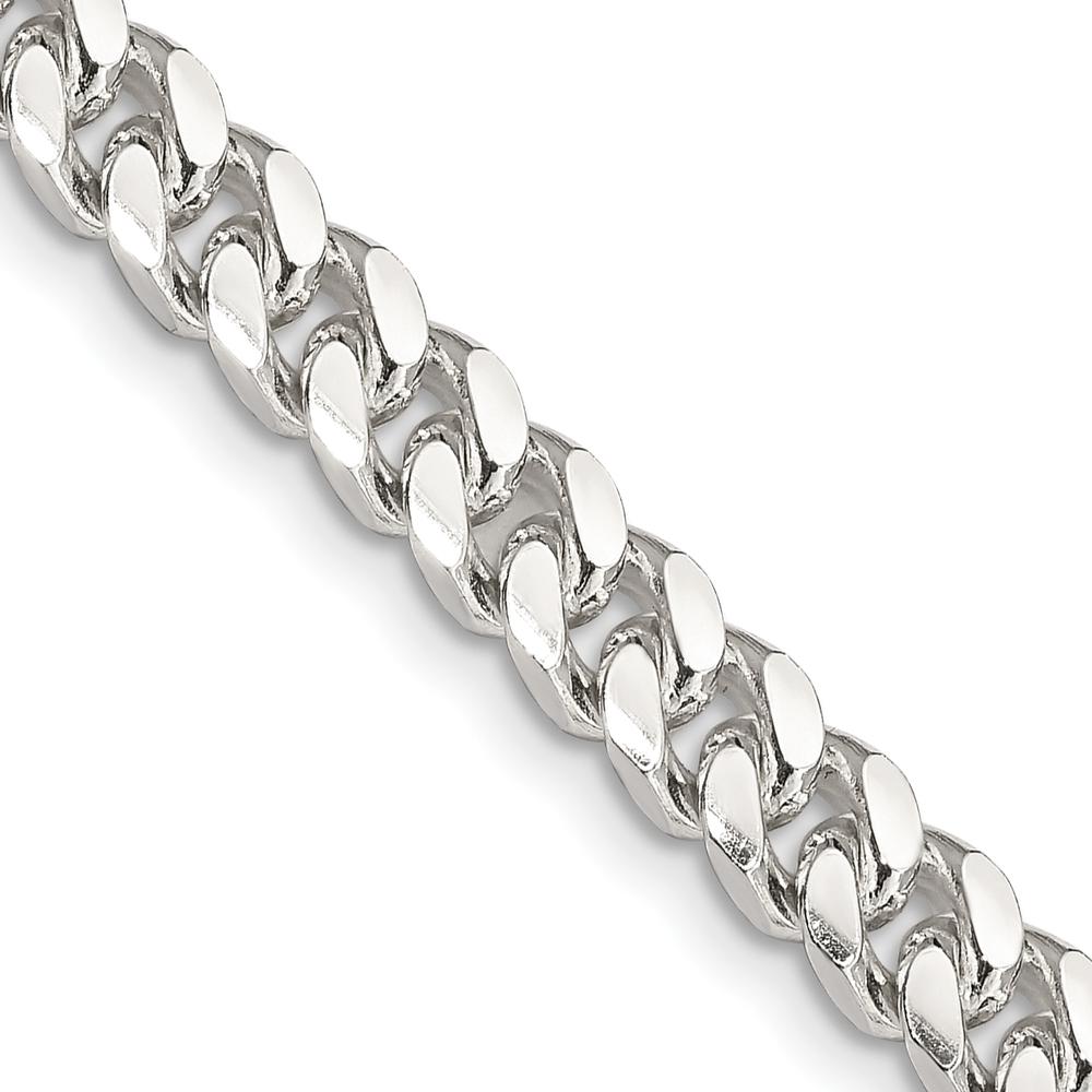 Sterling Silver 6mm Domed Curb Chain with Diamond-Cut Detail - 22 Inch by Lumare Gioia