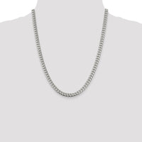 Sterling Silver 6mm Domed Curb Chain with Diamond-Cut Detail - 22 Inch by Lumare Gioia