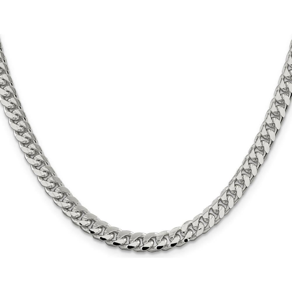 Sterling Silver 6mm Domed Curb Chain with Diamond-Cut Texture - 18 inches by Lumare Gioia
