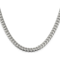 Sterling Silver 6mm Domed Diamond-Cut Curb Chain Necklace - 20 Inches with Lobster Clasp by Lumare Gioia