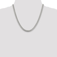 Sterling Silver 6mm Domed Diamond-Cut Curb Chain Necklace - 20 Inches with Lobster Clasp by Lumare Gioia