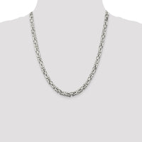 Sterling Silver 6mm Polished Byzantine Chain Necklace - 22 Inches by Lumare Gioia