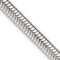 Sterling Silver 6mm Round Snake Chain Necklace - 24 Inches by Lumare Gioia