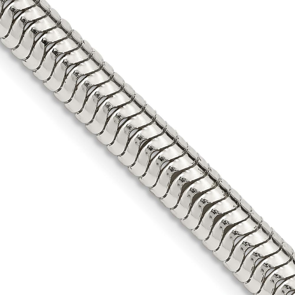 Sterling Silver 6mm Round Snake Chain Necklace - 24 Inches by Lumare Gioia