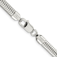 Sterling Silver 6mm Round Snake Chain Necklace - 24 Inches by Lumare Gioia