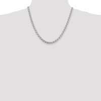 Sterling Silver 6mm Round Spiga Chain - 20 Inches by Lumare Gioia