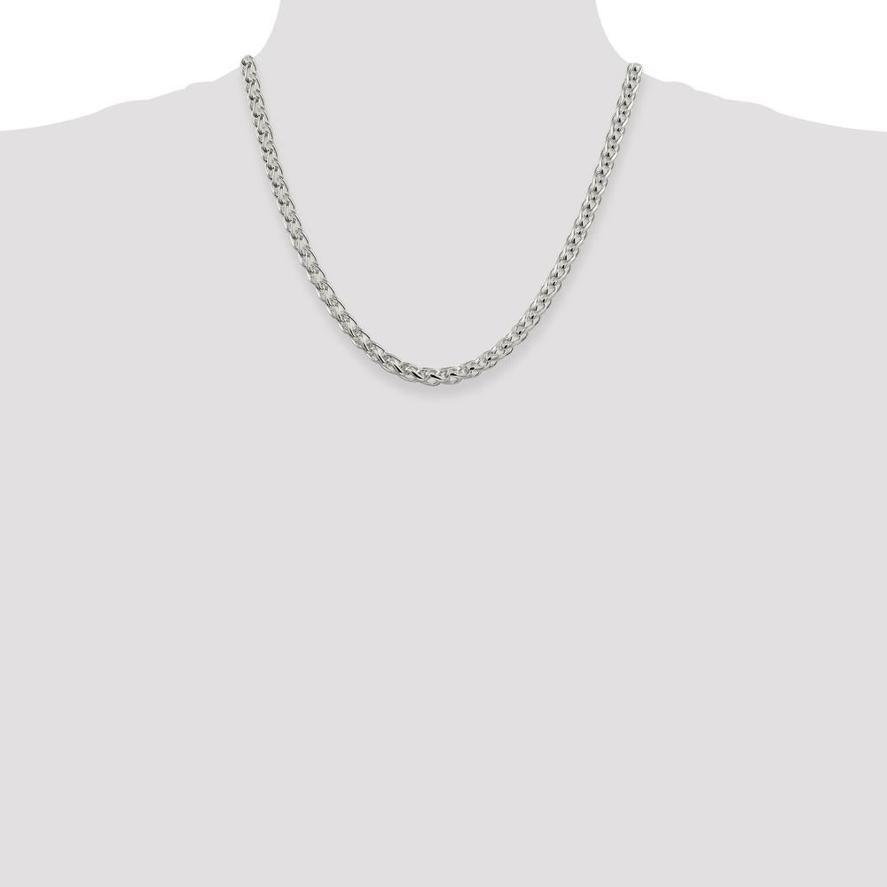 Sterling Silver 6mm Round Spiga Chain - 20 Inches by Lumare Gioia