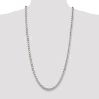 Sterling Silver 6mm Round Spiga Chain Necklace - 30 Inches by Lumare Gioia