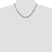 Sterling Silver 6mm Round Spiga Chain with Polished Finish - 18 Inches by Lumare Gioia