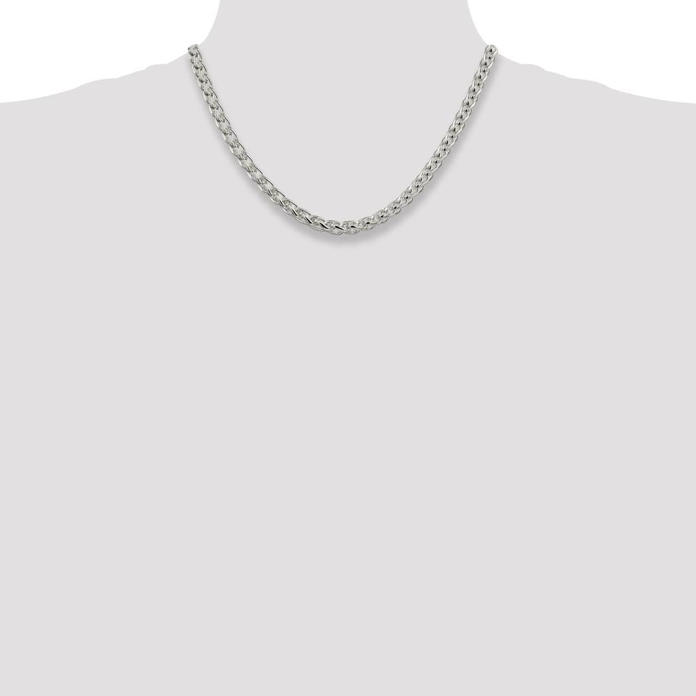 Sterling Silver 6mm Round Spiga Chain with Polished Finish - 18 Inches by Lumare Gioia