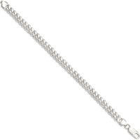 Sterling Silver 7.0mm Polished Domed Curb Chain Bracelet - 9 Inch Length with Lobster Clasp by Lumare Gioia