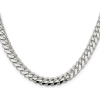 Sterling Silver 7.0mm Polished Domed Curb Chain Necklace - 22 inches by Lumare Gioia
