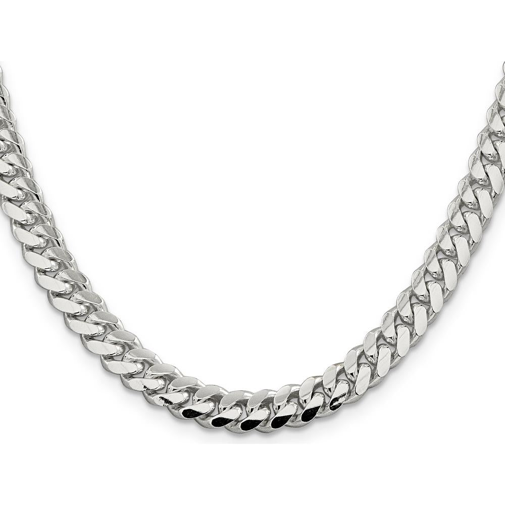Sterling Silver 7.0mm Polished Domed Curb Chain Necklace - 22 inches by Lumare Gioia
