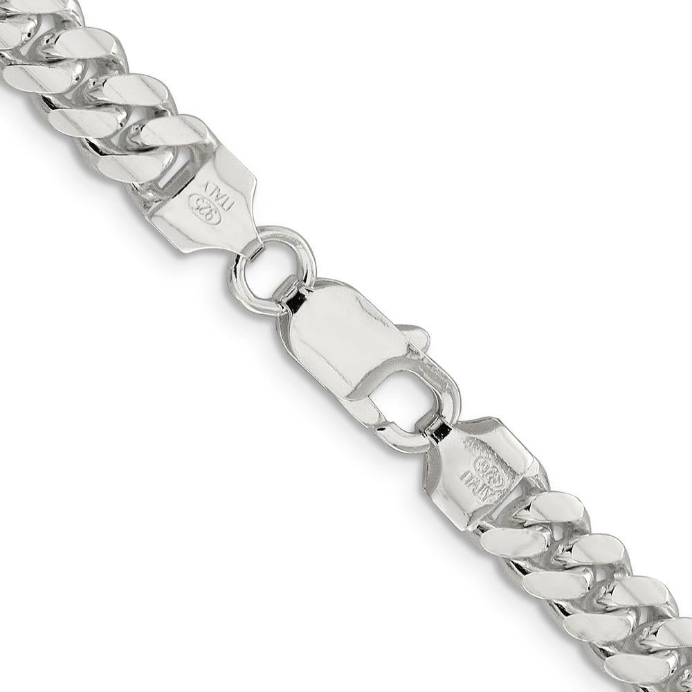 Sterling Silver 7.0mm Polished Domed Curb Chain Necklace - 22 inches by Lumare Gioia
