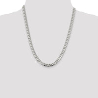 Sterling Silver 7.0mm Polished Domed Curb Chain Necklace - 22 inches by Lumare Gioia