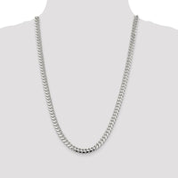 Sterling Silver 7.0mm Polished Domed Curb Chain Necklace - 26 inches by Lumare Gioia