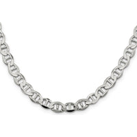 Sterling Silver 7.1mm Flat Anchor Chain Necklace - 26 inches, Polished Finish by Lumare Gioia