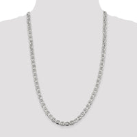 Sterling Silver 7.1mm Flat Anchor Chain Necklace - 26 inches, Polished Finish by Lumare Gioia