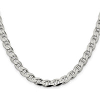 Sterling Silver 7.4mm Diamond-Cut Flat Anchor Curb Chain - 20 Inches by Lumare Gioia
