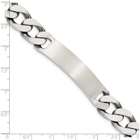 Sterling Silver 7.5" Engraveable Antiqued Curb Link ID Bracelet by Lumare Gioia