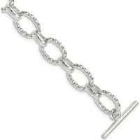Sterling Silver 7.5" Polished Fancy Link Bracelet with Toggle Clasp by Lumare Gioia