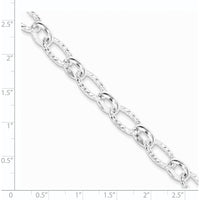 Sterling Silver 7.5" Polished Fancy Link Bracelet with Toggle Clasp by Lumare Gioia