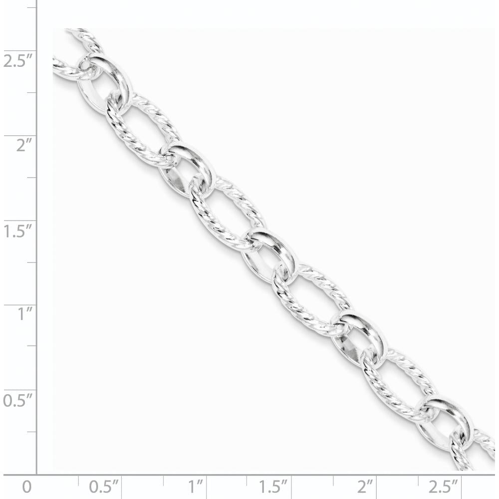 Sterling Silver 7.5" Polished Fancy Link Bracelet with Toggle Clasp by Lumare Gioia