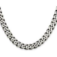 Sterling Silver 7.5mm Antiqued Curb Chain Necklace - 26 Inches by Lumare Gioia