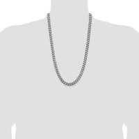 Sterling Silver 7.5mm Antiqued Curb Chain Necklace - 26 Inches by Lumare Gioia