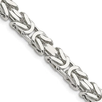 Sterling Silver 7.5mm Byzantine Chain Necklace - 20" Length with Lobster Clasp by Lumare Gioia