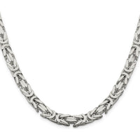 Sterling Silver 7.5mm Byzantine Chain Necklace - 20" Length with Lobster Clasp by Lumare Gioia