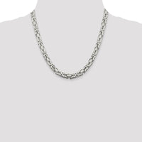 Sterling Silver 7.5mm Byzantine Chain Necklace - 20" Length with Lobster Clasp by Lumare Gioia
