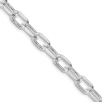 Sterling Silver 7.5mm Diamond-Cut Long Link Cable Chain - 20 inches by Lumare Gioia