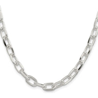 Sterling Silver 7.5mm Diamond-Cut Long Link Cable Chain - 20 inches by Lumare Gioia