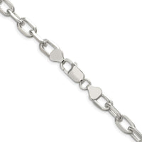 Sterling Silver 7.5mm Diamond-Cut Long Link Cable Chain - 20 inches by Lumare Gioia