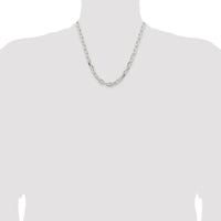 Sterling Silver 7.5mm Diamond-Cut Long Link Cable Chain - 20 inches by Lumare Gioia