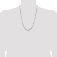 Sterling Silver 7.5mm Diamond-Cut Long Link Cable Chain 24" by Lumare Gioia