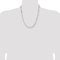 Sterling Silver 7.5mm Figaro Chain Necklace - 22 Inches, Polished Finish, Lobster Clasp by Lumare Gioia