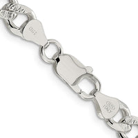 Sterling Silver 7.5mm Pavé Curb Chain Necklace - 20 Inches, Polished Finish with Anti-Tarnish Coating by Lumare Gioia