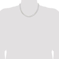 Sterling Silver 7.5mm Polished Curb Chain Necklace - 18 Inches by Lumare Gioia