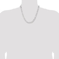 Sterling Silver 7.5mm Polished Figaro Chain Necklace - 20 Inch Length by Lumare Gioia