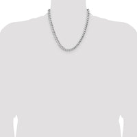 Sterling Silver 7.6mm Hammered Curb Chain Necklace - 20 inches by Lumare Gioia